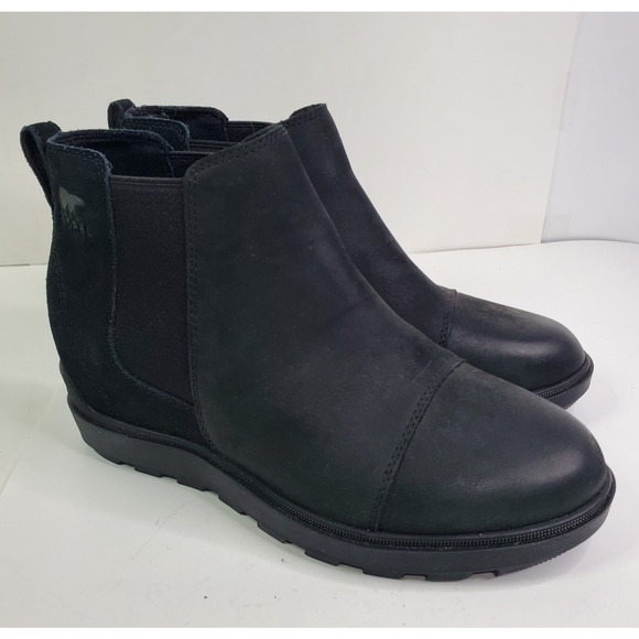 Sorel Shoes - Sorel Evie II Chelsea Booties Womens Sz 7.5 Black Slip On Wedge Pull On Boots